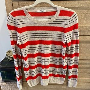 Madewell red and beige striped sweater